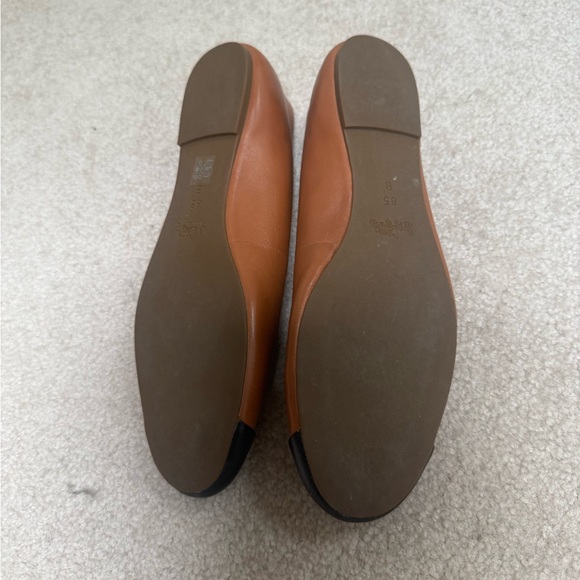 Coach Cap Toe \'Ashley\' Flats Brown & Black Leather Gold